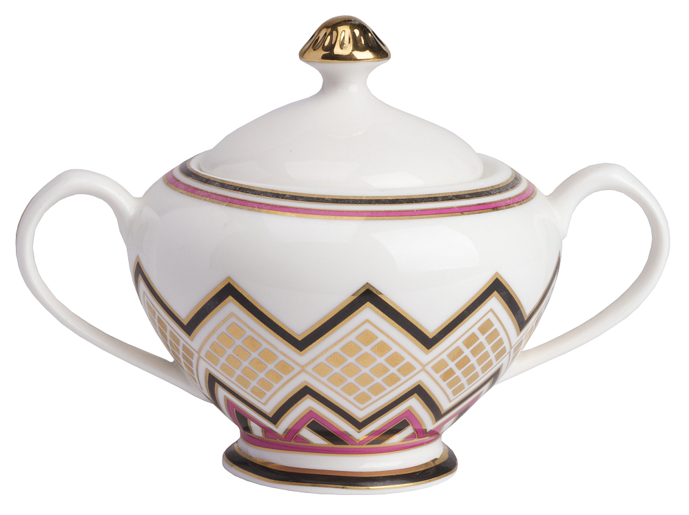 Сахарница Exotic Сахарница ExoticСахарницы<br>Выполненная из белоснежной, керамики сахарница, <br>с двумя ручками декорирована ярким геометрическим <br>орнаментом в современном стиле. Сахарницу <br>можно приобрести как отдельно, так и в дополнение <br>к другим предметам этой же коллекции.<br><br>Цвет: Орнамент<br>Материал: Грубая керамика<br>Вес кг: 0,6<br>Длина см: 16<br>Ширина см: 9<br>Высота см: 10