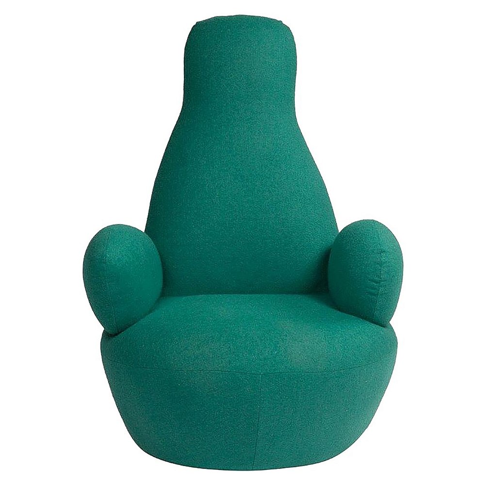 Кресло Bottle Chair Зеленая Шерсть Кресло Bottle Chair Зеленая ШерстьКресла<br>Бескаркасное, зелёного цвета, кресло Bottle <br>Chair сочетает в себе надежность и комфорт, <br>его создание вдохновлено знаменитым бескаркасным <br>креслом-мешком итальянского дизайнера <br>Гатти. Кресло с круглым сиденьем и подлокотниками, <br>необычной спинкой, выглядит нестандартно, <br>легко перемещается. Кресло создано для <br>релаксации и вдохновения. Часто говорят: <br>«не лезь в бутылку». А вот в эту «бутылку» <br>как раз можно и нужно «лезть»!<br><br>Цвет: Зелёный<br>Материал: Ткань, Поролон<br>Вес кг: 15<br>Длина см: 70<br>Ширина см: 90<br>Высота см: 105