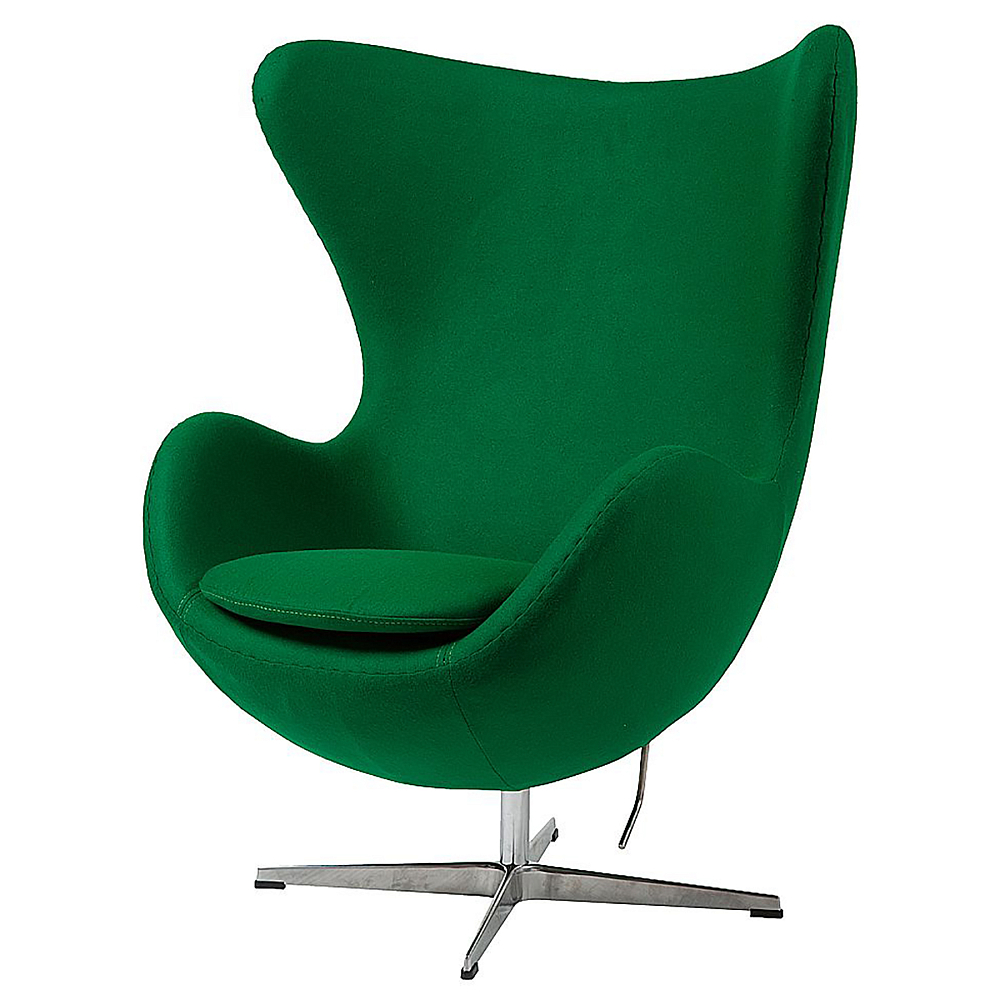 Кресло Egg Chair Зеленый Кашемир, DG-F-ACH324-23 Кресло Egg Chair Зеленый Кашемир, DG-F-ACH324-23Кресла<br>Кресло Egg Chair (Яйцо), созданное в 1958 году <br>датским дизайнером Арне Якобсеном, обладает <br>исключительной привлекательностью и узнаваемостью <br>во всем мире, занимает особое место в ряду <br>культовой дизайнерской мебели XX века. Оно <br>имеет экстравагантную форму и неординарное <br>исполнение, что позволило ему стать совершенным <br>воплощением классики нового времени. Кресло <br>Egg Chair, выполненное из кашемировой ткани <br>зелёного цвета в форме яйца, подарит огромное <br>множество положительных эмоций и заставляет <br>обращать на него внимание. Оно непременно <br>задаёт основу для дизайна того или иного <br>помещения. Прочный и массивный каркас из <br>стекловолокна и ножка из нержавеющей стали <br>гарантируют долгий срок службы и устойчивость. <br>Данное кресло — это поистине не стареющая <br>классика в футуристическом исполнении! <br>Купите великолепную реплику кресла Egg Chair <br>— изготовленное из высококачественных <br>материалов, оно понравится многим любителям <br>нестандартного видения обыденных и, притом, <br>качественных вещей.<br><br>Цвет: None<br>Материал: None<br>Вес кг: 37