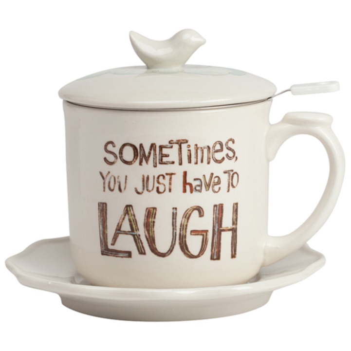 Чайный набор Sometimes You Just Have To Laugh Чайный набор Sometimes You Just Have To LaughЧайные пары<br>Комплект из 4 предметов: блюдце, кружка, <br>крышка, ситечко. Размеры: диаметр блюдца <br>14 см., диаметр кружки 9 см., диаметр дна 6,5 <br>см., высота 8,2 см., ситечко диаметр 9 см., диаметр <br>крышки 9,8 см., высота с крышкий 12 см..<br><br>Цвет: Белый<br>Материал: Грубая керамика<br>Вес кг: 0,6<br>Длина см: 14<br>Ширина см: 14<br>Высота см: 12