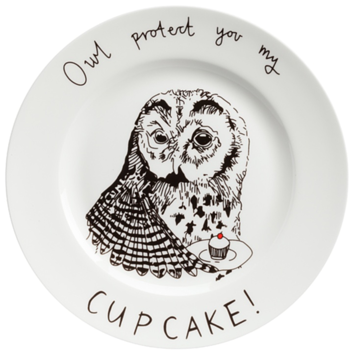Тарелка Owl protect You My Cup Cake Тарелка Owl protect You My Cup CakeТарелки<br>Смешная тарелка с рисунком очаровательной <br>совы и надписью Owl protect You My Cup Cake («сова защитит <br>ваш кекс») — отменное пополнение вашей <br>коллекции интересной кухонной утвари. Она <br>пригодна для повседневного использования <br>и абсолютна незаменима для поднятия своего <br>настроения и впечатления гостей. Эта тарелка <br>станет забавным и необычным подарком на <br>день рождения или любой другой случай, замечательным <br>способом поднять настроение хмурым утром! <br>Вы можете купить тарелку в подарок своим <br>друзьям и коллегам, а можете — их детям. <br>И те и другие будут довольны, ведь их завтраки <br>и ужины навсегда перестанут быть скучными! <br>Спешите купить яркую, позитивную тарелку <br>Owl protect You My Cup Cake и другие смешные тарелки <br>из этой коллекции!<br><br>Цвет: Белый<br>Материал: Фарфор<br>Вес кг: 0,4<br>Длина см: 21<br>Ширина см: 21<br>Высота см: 1,7