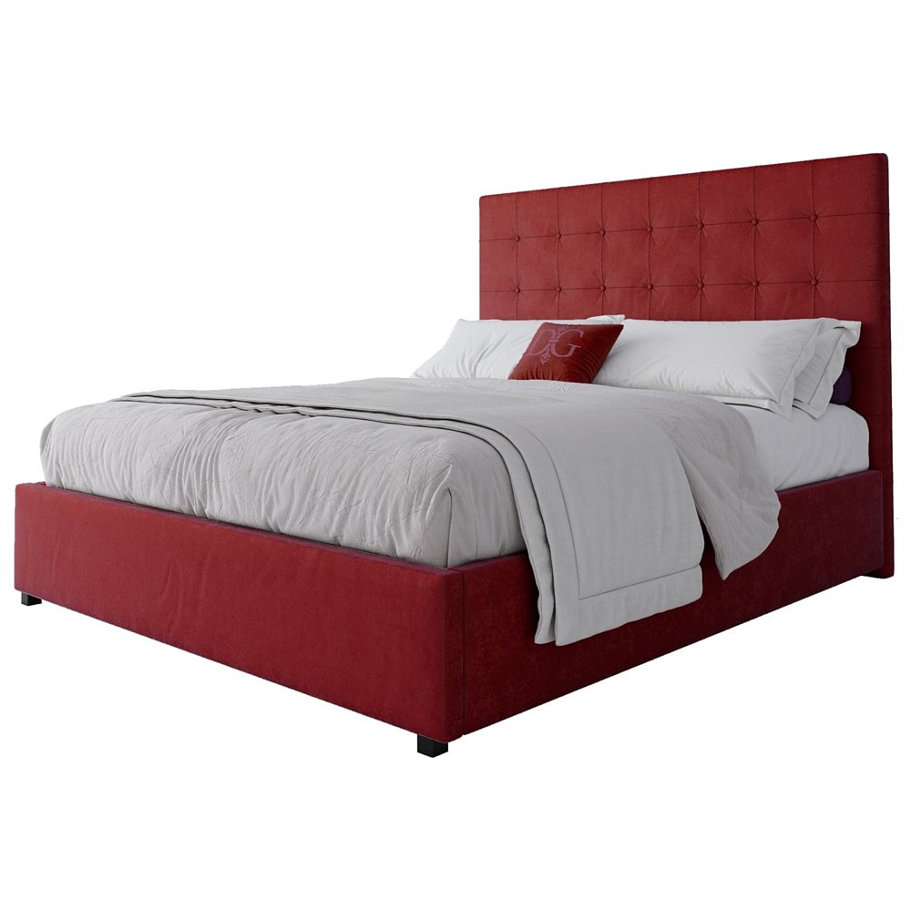Кровать Royal Black 160х200 Велюр Красный Кровать Royal Black 160х200 Велюр КрасныйКровати<br>Кровать Royal Black на устойчивых ножках с прочным <br>каркасом из МДФ. Она имеет прямое и плоское <br>мягкое изголовье с обивкой из велюра, абсолютно <br>ничем не декорированное, за счет чего смотрится <br>очень стильно. Изделие удачно поддержит <br>различные стилевые решения в интерьере. <br>Удобная и практичная кровать станет любимым <br>местом для отдыха в вашем доме. Уютная двуспальная <br>кровать, в которой приятно расслабиться <br>после тяжелого трудового дня. Размер спального <br>места: 160*200 см. Ортопедическое основание <br>и матрас в комплект не входят, их необходимо <br>приобрести отдельно. На заказ изготовим <br>любой цвет из представленных на нашем сайте, <br>а также любой размер. Срок изготовления <br>заказной позиции — 30 дней. Для заказа просто <br>добавьте кровать в корзину — наш менеджер <br>свяжется с вами и расскажет все подробности.<br><br>Цвет: Красный<br>Материал: МДФ, Ткань<br>Вес кг: 78
