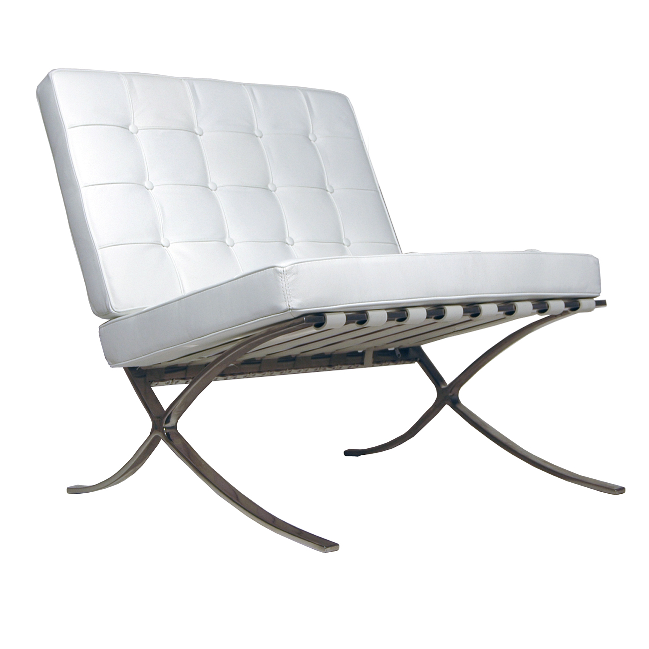 Детское кресло Barcelona Chair Белая Экокожа Детское кресло Barcelona Chair Белая Экокожа