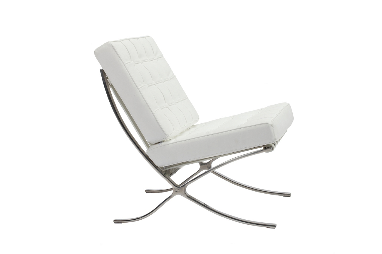 Детское кресло Barcelona Chair Белая Экокожа Детское кресло Barcelona Chair Белая Экокожа