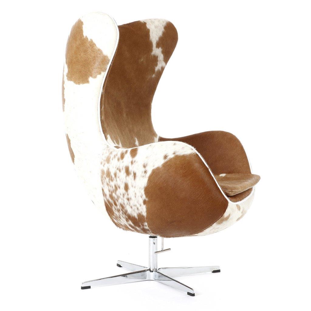 Кресло Egg Chair Коричнево-белое Кожа Пони Класса Премиум М Коричневый, Белый - Мебель - Кресла купить Кресло Egg Chair Коричнево-белое Кожа Пони Класса Премиум М Коричневый, Белый - Мебель - Кресла купить