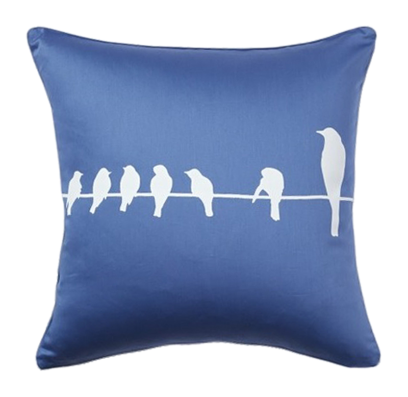 Подушка с птичками Birdies On A Wire Diamond-Blue Подушка с птичками Birdies On A Wire Diamond-Blue