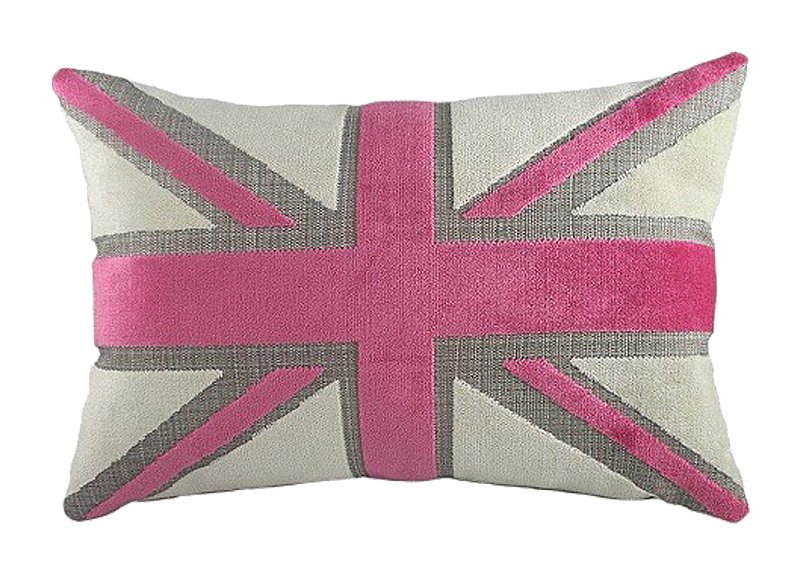 Подушка с британским флагом Pink Velvet Подушка с британским флагом Pink Velvet