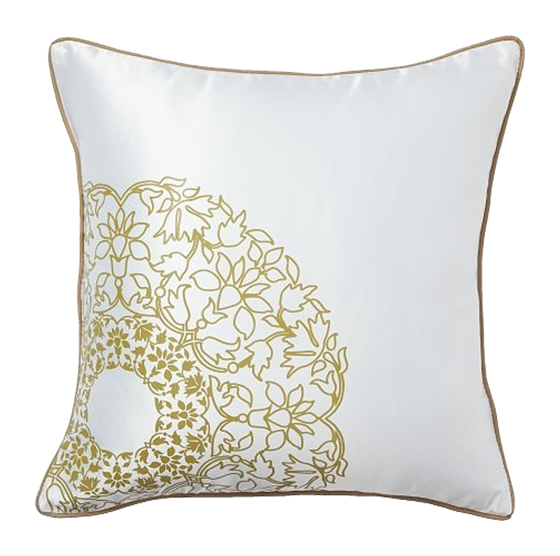Подушка с золотыми цветами Flower Weaving White Подушка с золотыми цветами Flower Weaving White