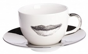 Чайная пара Пьерро Форназетти Faces Silver Чайная пара Пьерро Форназетти Faces Silver