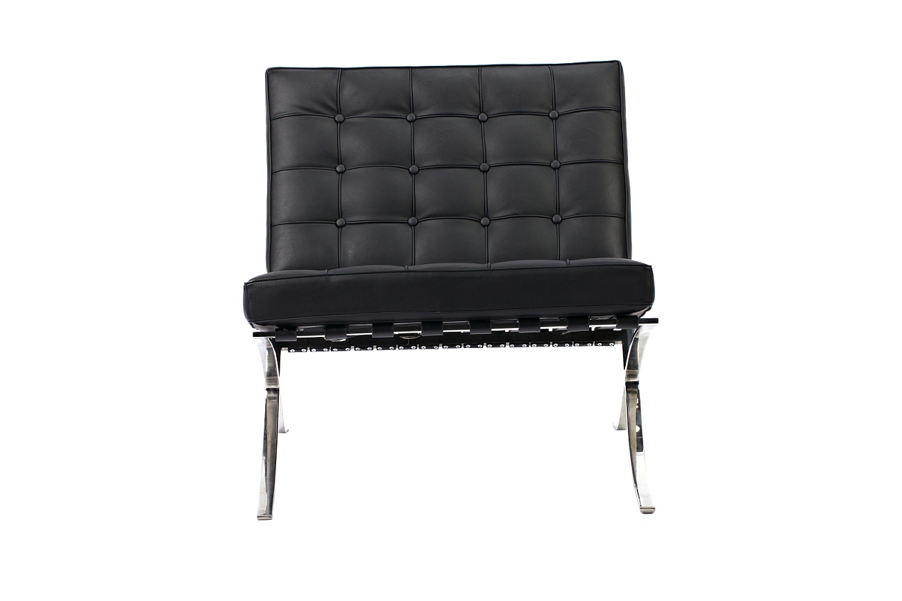 Кресло Barcelona Chair Чёрная Экокожа Р Кресло Barcelona Chair Чёрная Экокожа Р