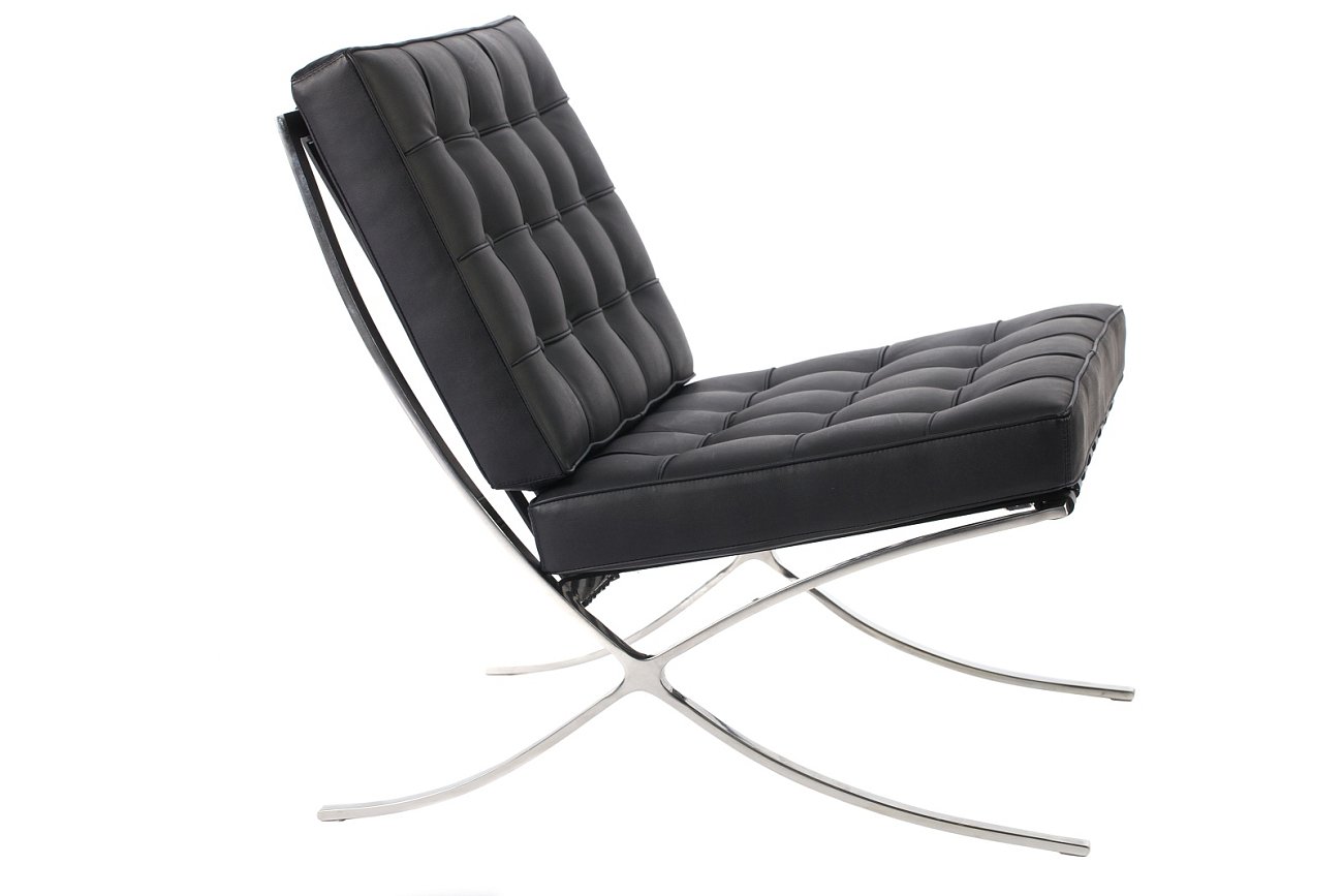 Кресло Barcelona Chair Чёрная Экокожа Р Кресло Barcelona Chair Чёрная Экокожа Р