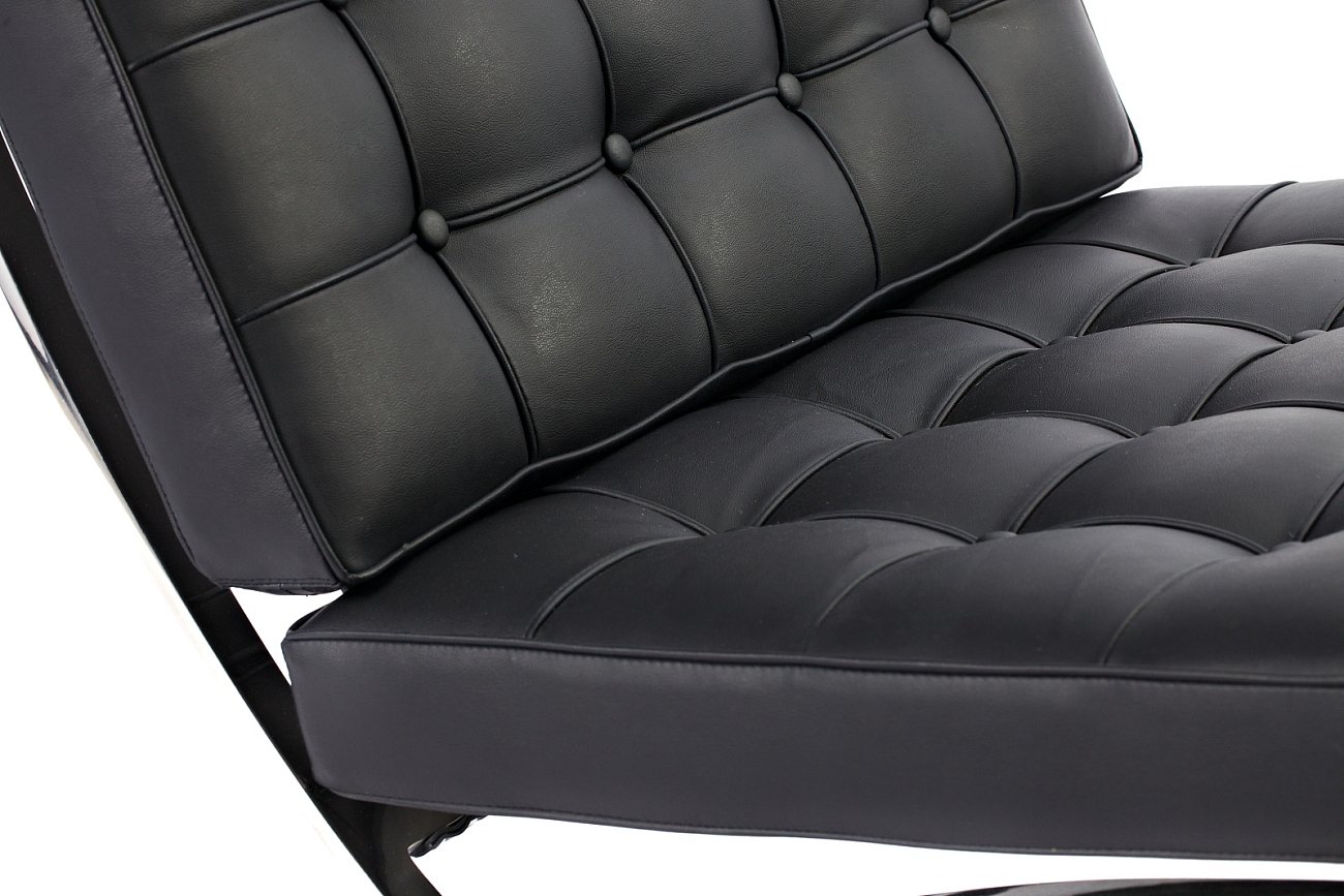 Кресло Barcelona Chair Чёрная Экокожа Р Кресло Barcelona Chair Чёрная Экокожа Р