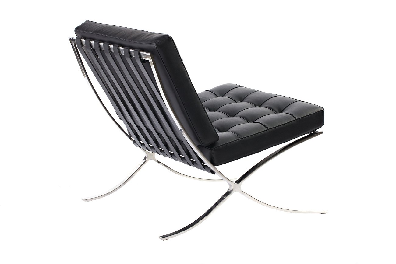 Кресло Barcelona Chair Чёрная Экокожа Р Кресло Barcelona Chair Чёрная Экокожа Р