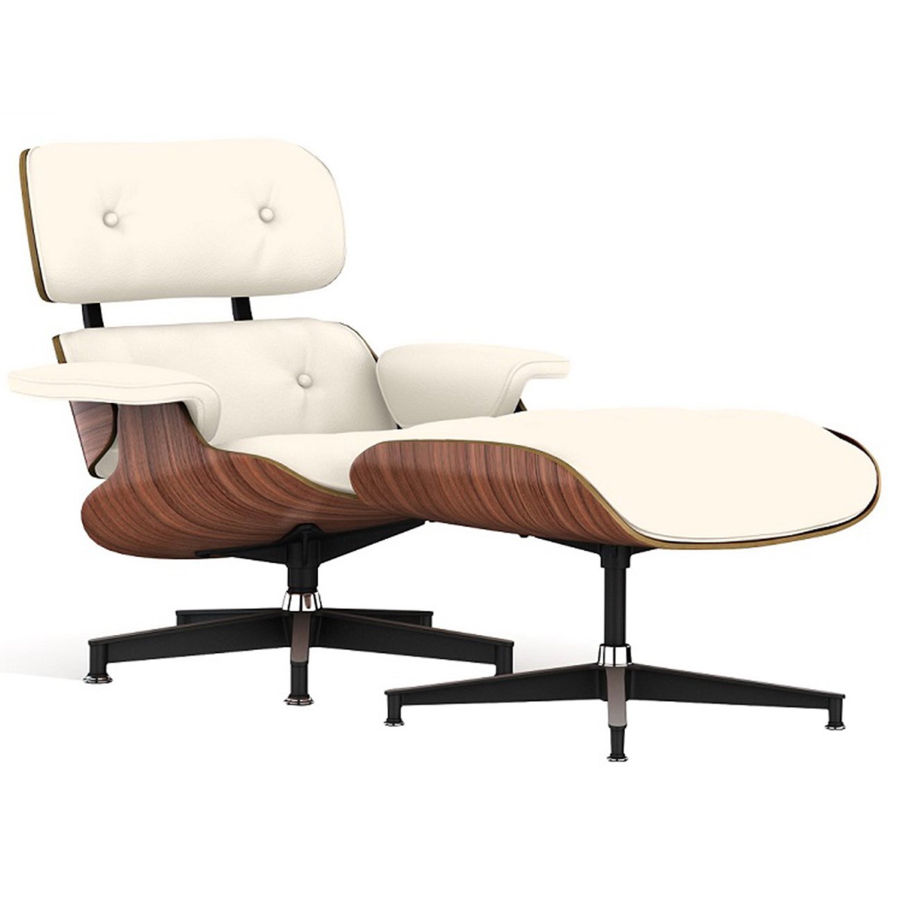Кресло Lounge Chair & Ottoman Кремовая Кожа Класса Премиум Кресло Lounge Chair & Ottoman Кремовая Кожа Класса Премиум