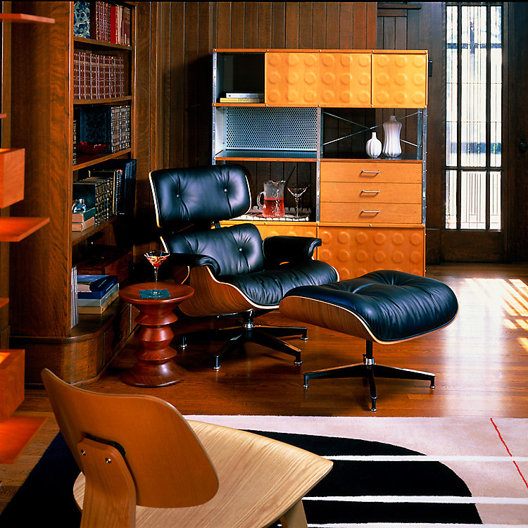 Кресло Lounge Chair & Ottoman Черная Кожа Класса Премиум Кресло Lounge Chair & Ottoman Черная Кожа Класса Премиум