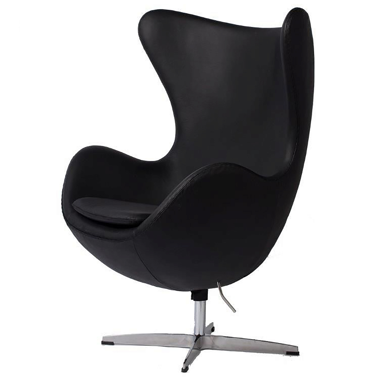 Кресло Egg Chair Черная Кожа Класса Премиум Кресло Egg Chair Черная Кожа Класса Премиум