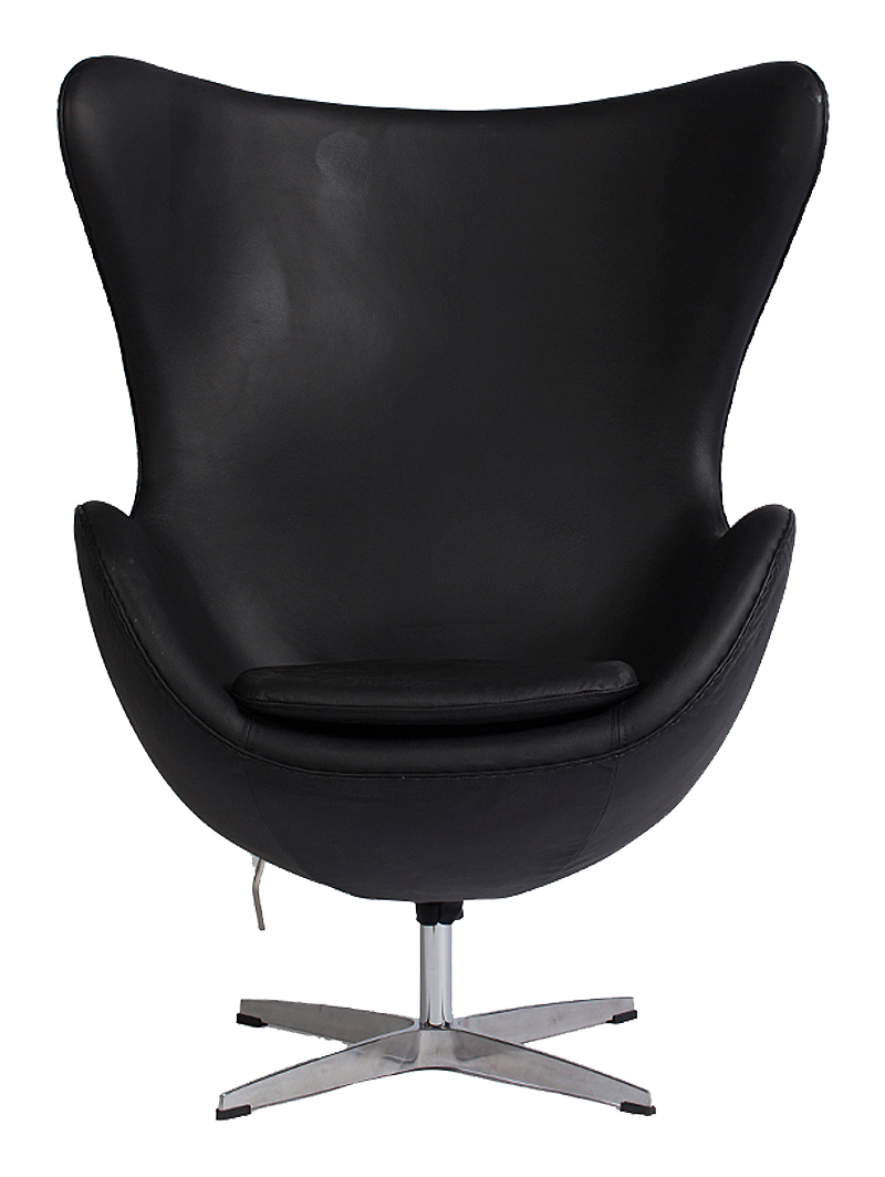 Кресло Egg Chair Черная Кожа Класса Премиум Кресло Egg Chair Черная Кожа Класса Премиум