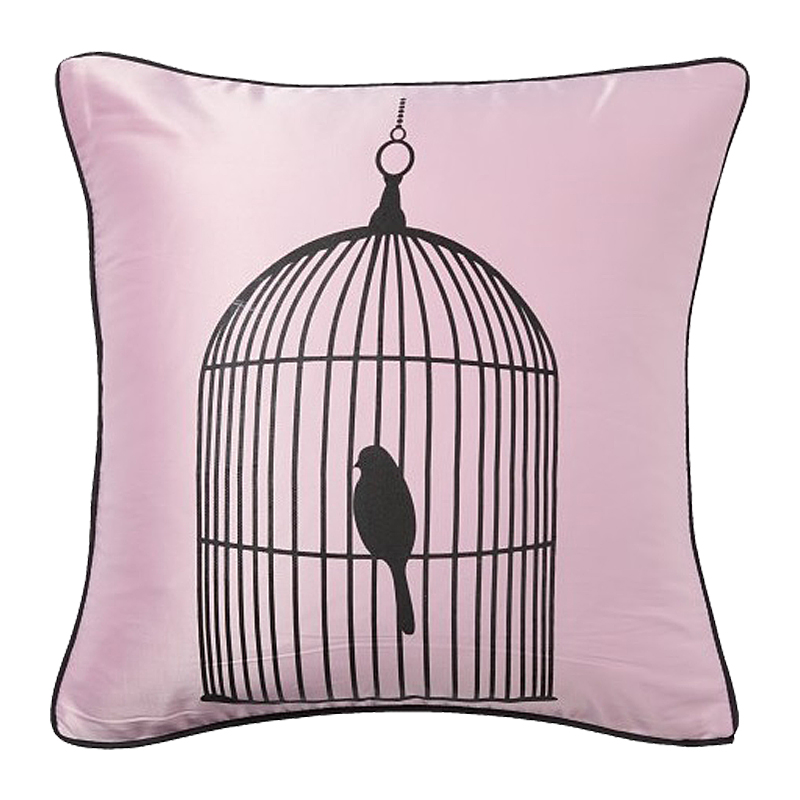 Подушка с птичкой в клетке Birdie In A Cage Pink Подушка с птичкой в клетке Birdie In A Cage Pink