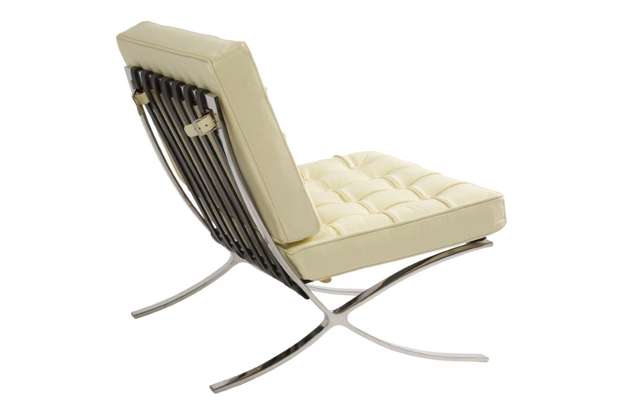 Детское кресло Barcelona Chair Кремовая Кожа Класса Премиум Детское кресло Barcelona Chair Кремовая Кожа Класса Премиум
