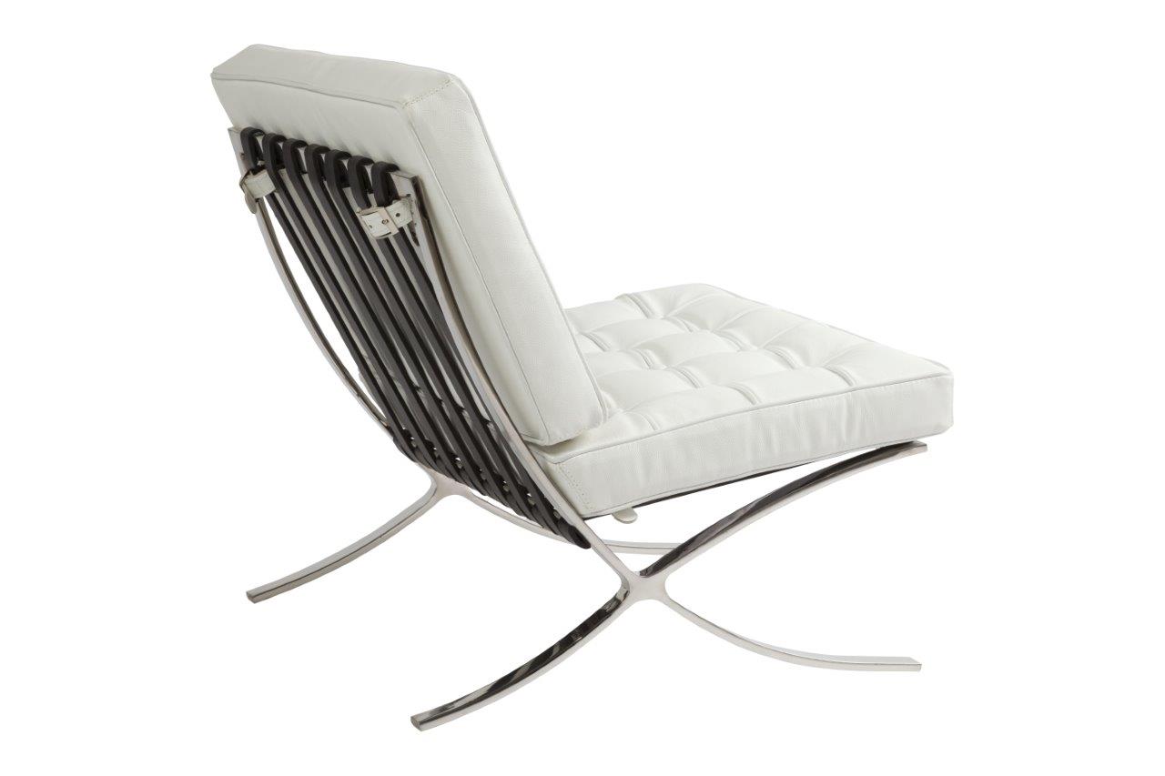 Детское кресло Barcelona Chair Белая Кожа Класса Премиум Детское кресло Barcelona Chair Белая Кожа Класса Премиум