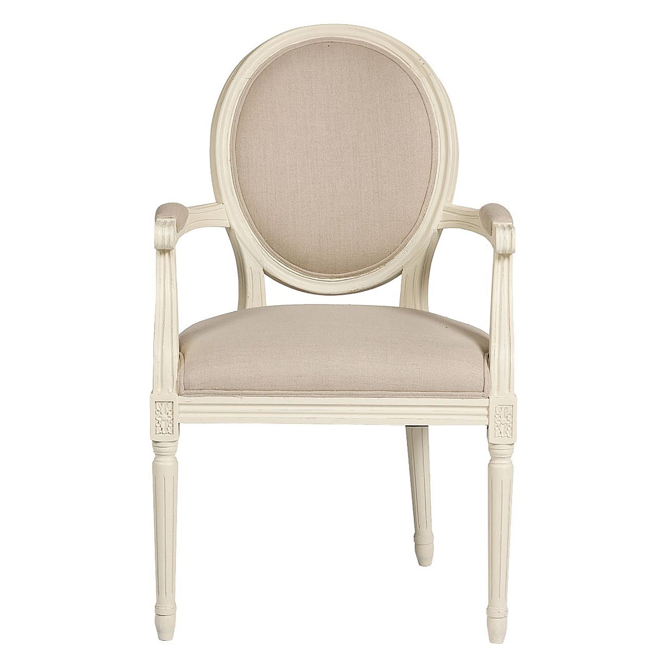 Кресло Vintage French Round Кремовый Лен Кресло Vintage French Round Кремовый Лен