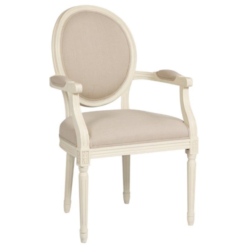 Кресло Vintage French Round Кремовый Лен Кресло Vintage French Round Кремовый Лен