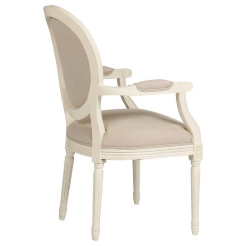 Кресло Vintage French Round Кремовый Лен Кресло Vintage French Round Кремовый Лен
