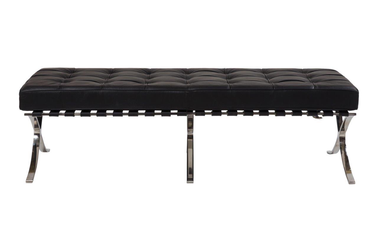 Оттоманка Barcelona Ottoman Loveseat Чёрная Кожа Класса Премиум Оттоманка Barcelona Ottoman Loveseat Чёрная Кожа Класса Премиум