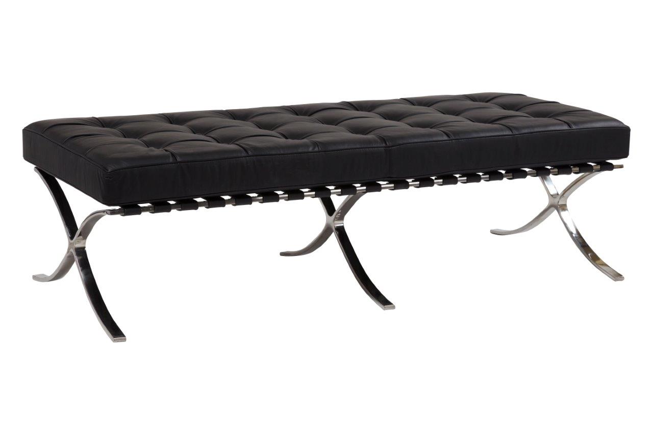 Оттоманка Barcelona Ottoman Loveseat Чёрная Кожа Класса Премиум Оттоманка Barcelona Ottoman Loveseat Чёрная Кожа Класса Премиум