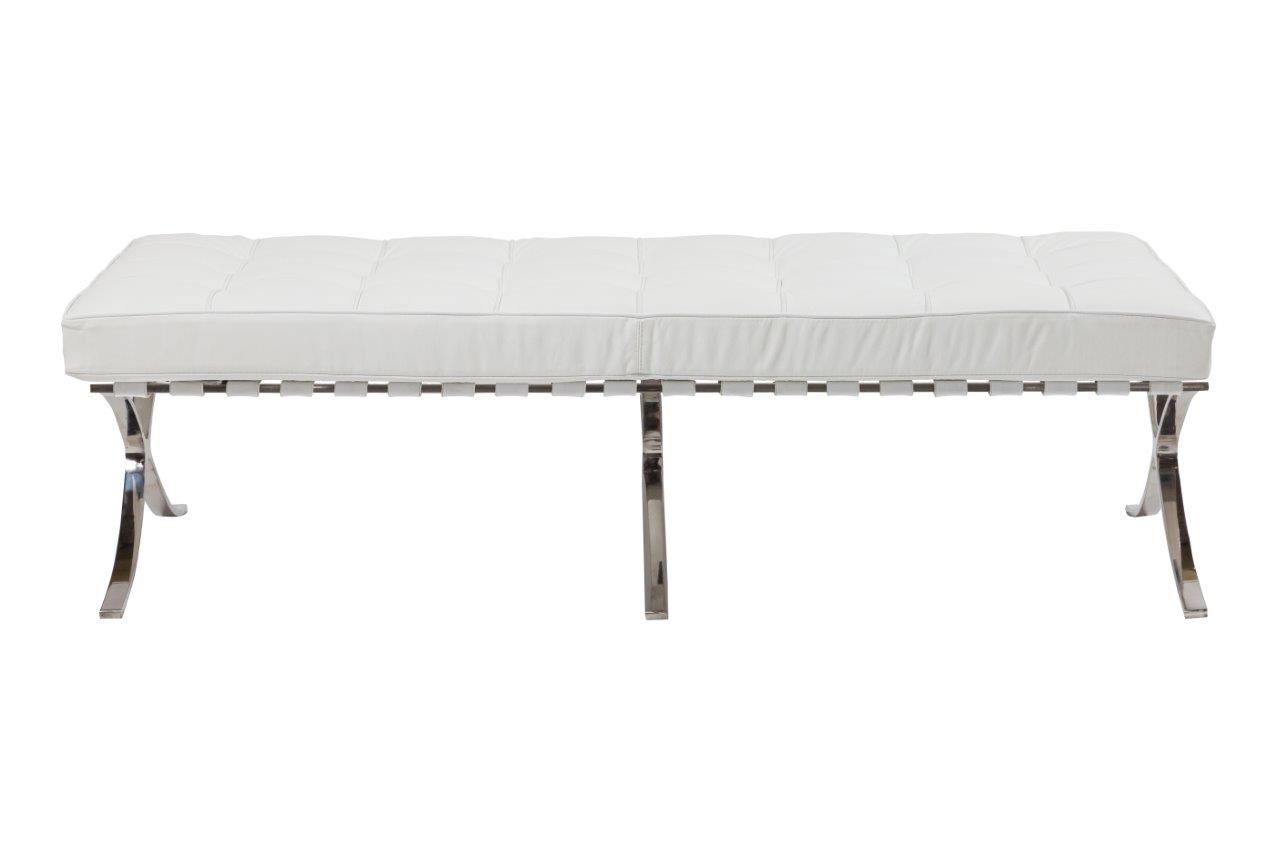 Оттоманка Barcelona Ottoman Loveseat Белая Кожа Класса Премиум Оттоманка Barcelona Ottoman Loveseat Белая Кожа Класса Премиум