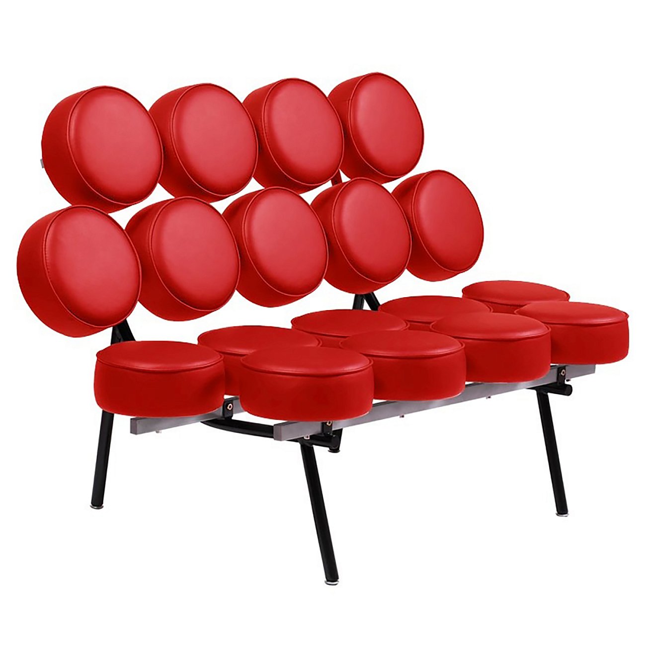 Диван Marshmallow Sofa Красный Экокожа Диван Marshmallow Sofa Красный Экокожа