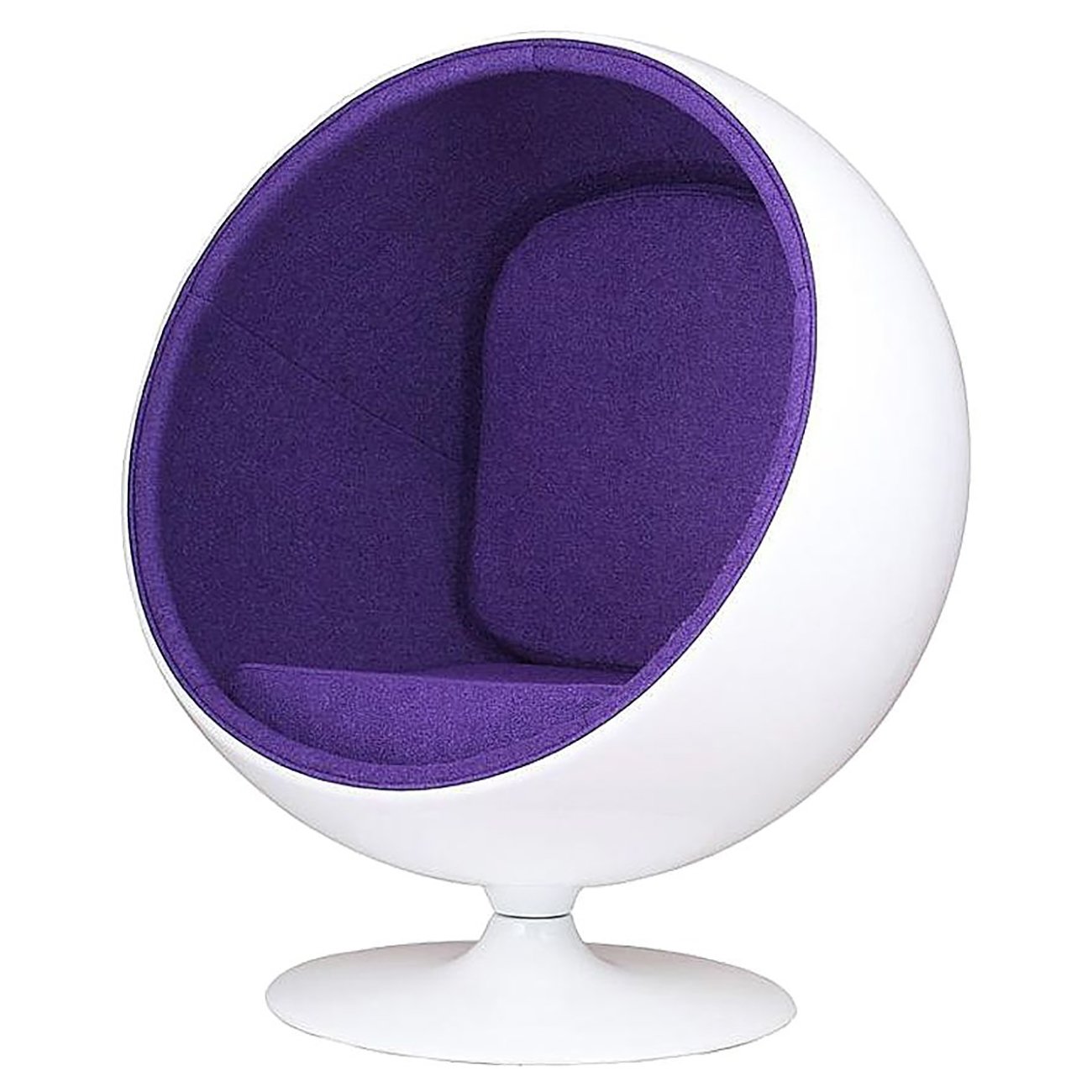 Кресло Eero Ball Chair Бело-фиолетовое Шерсть Кресло Eero Ball Chair Бело-фиолетовое Шерсть