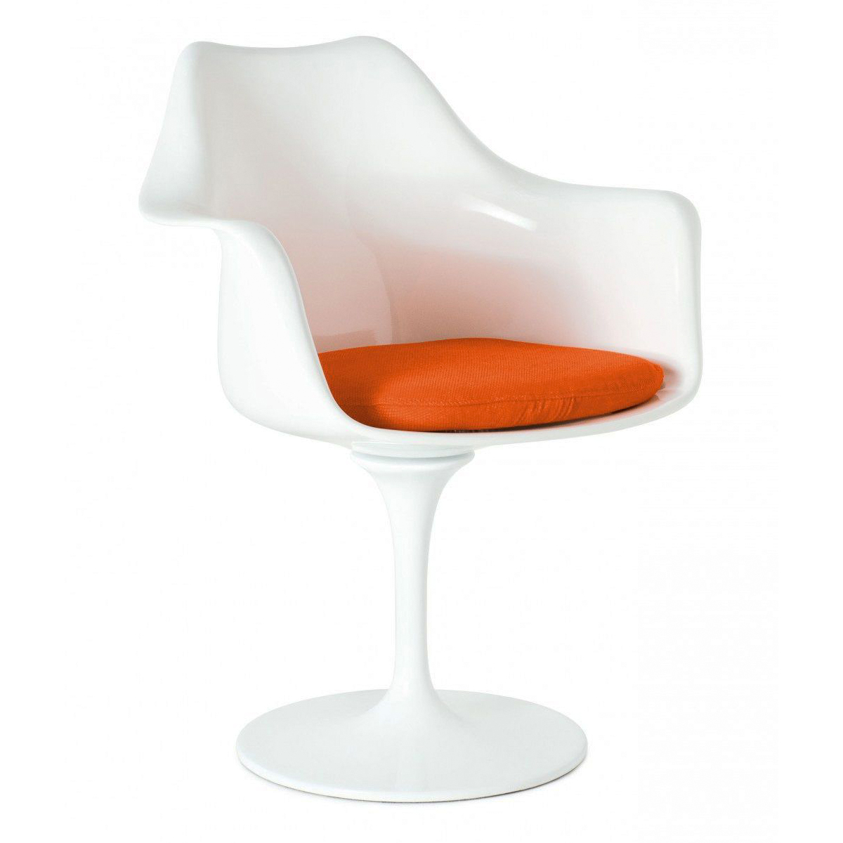 Кресло Tulip Armchair Бело-оранжевое Шерсть Кресло Tulip Armchair Бело-оранжевое Шерсть