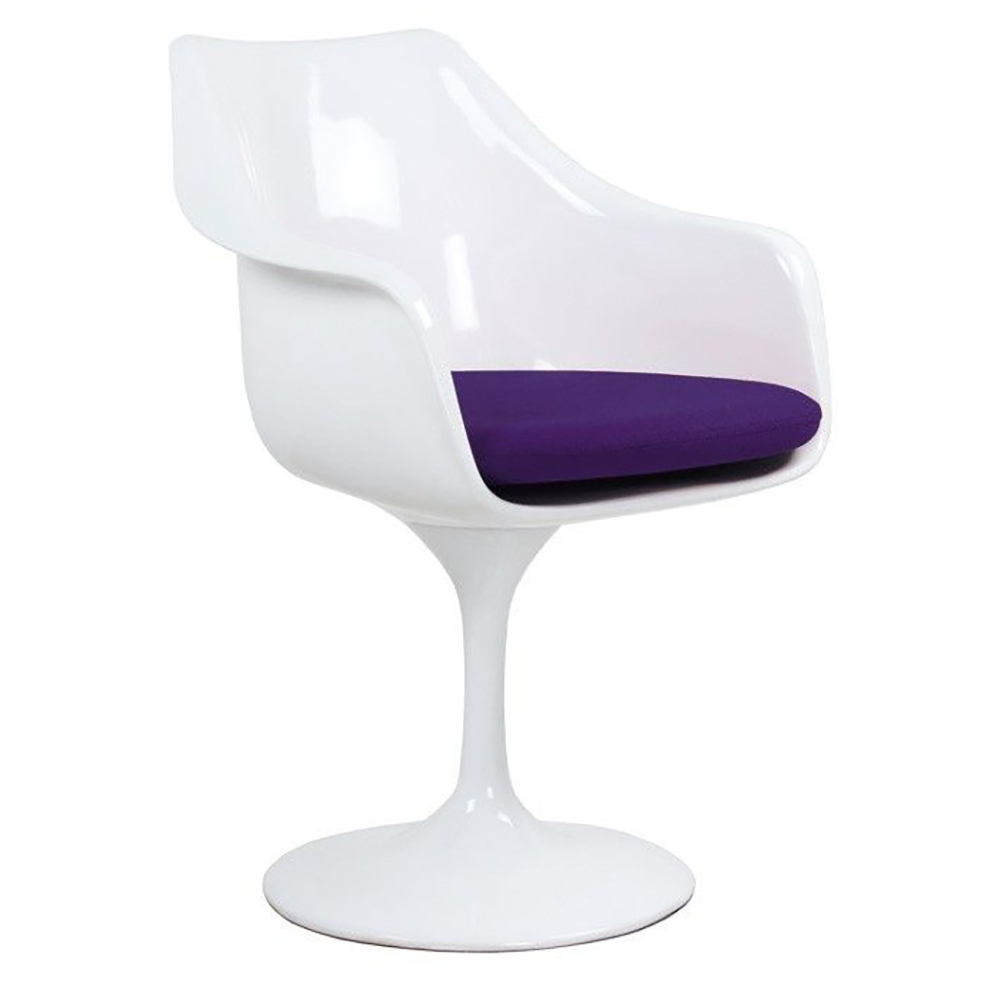 Кресло Tulip Armchair Бело-фиолетовое Шерсть Кресло Tulip Armchair Бело-фиолетовое Шерсть