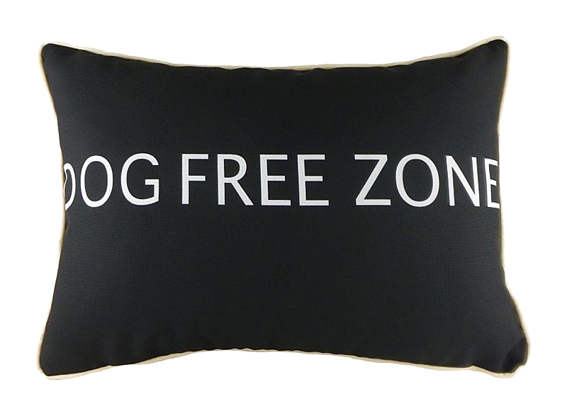 Подушка с надписью Dog Free Zone Подушка с надписью Dog Free Zone