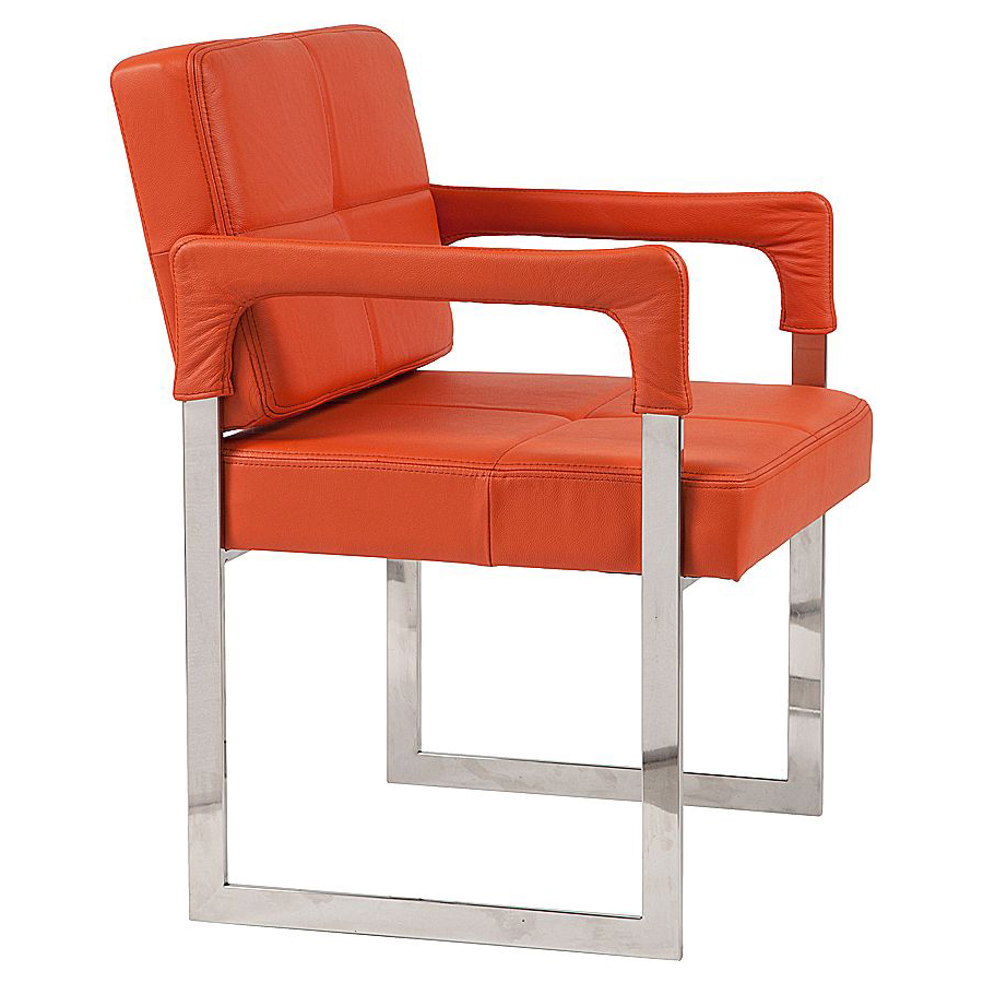 Кресло Aster Chair Оранжевая Кожа Класса Премиум Кресло Aster Chair Оранжевая Кожа Класса Премиум
