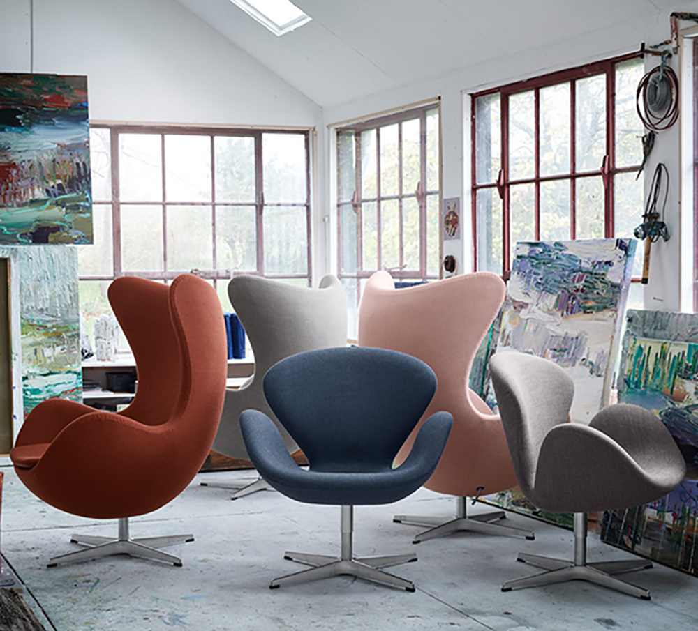 Кресло Swan Chair Темно-голубая Шерсть Кресло Swan Chair Темно-голубая Шерсть