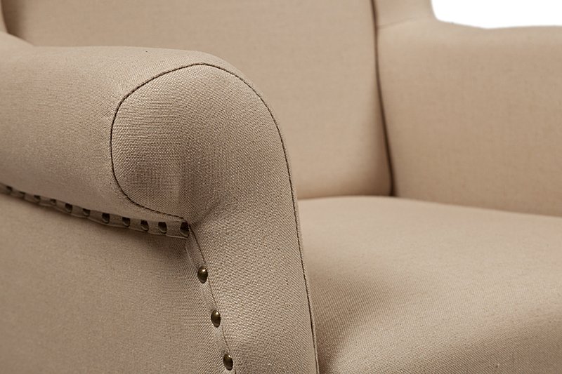Кресло French Wing Chair Кремовый Лен Кресло French Wing Chair Кремовый Лен