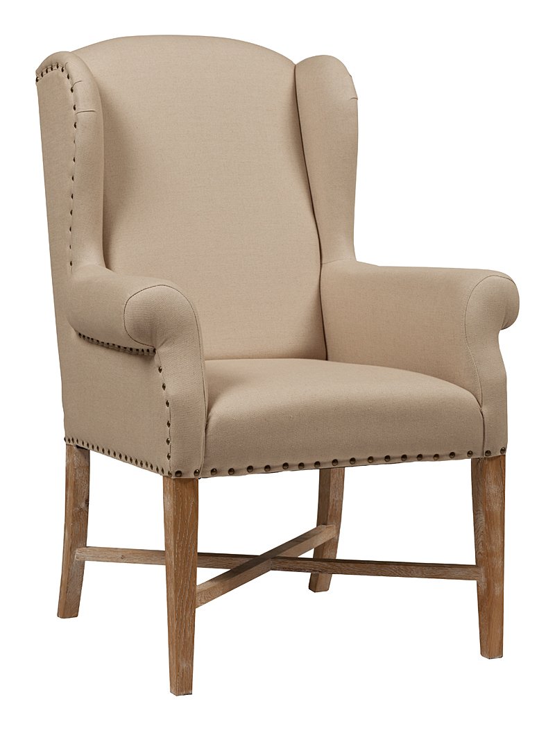 Кресло French Wing Chair Кремовый Лен Кресло French Wing Chair Кремовый Лен