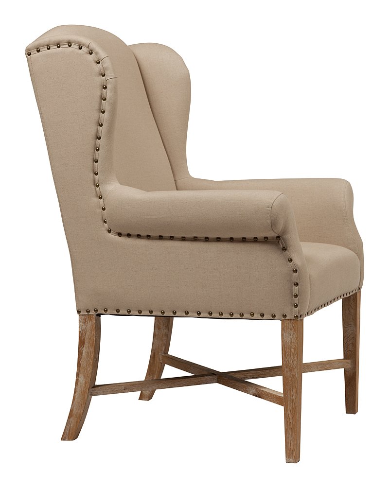 Кресло French Wing Chair Кремовый Лен Кресло French Wing Chair Кремовый Лен
