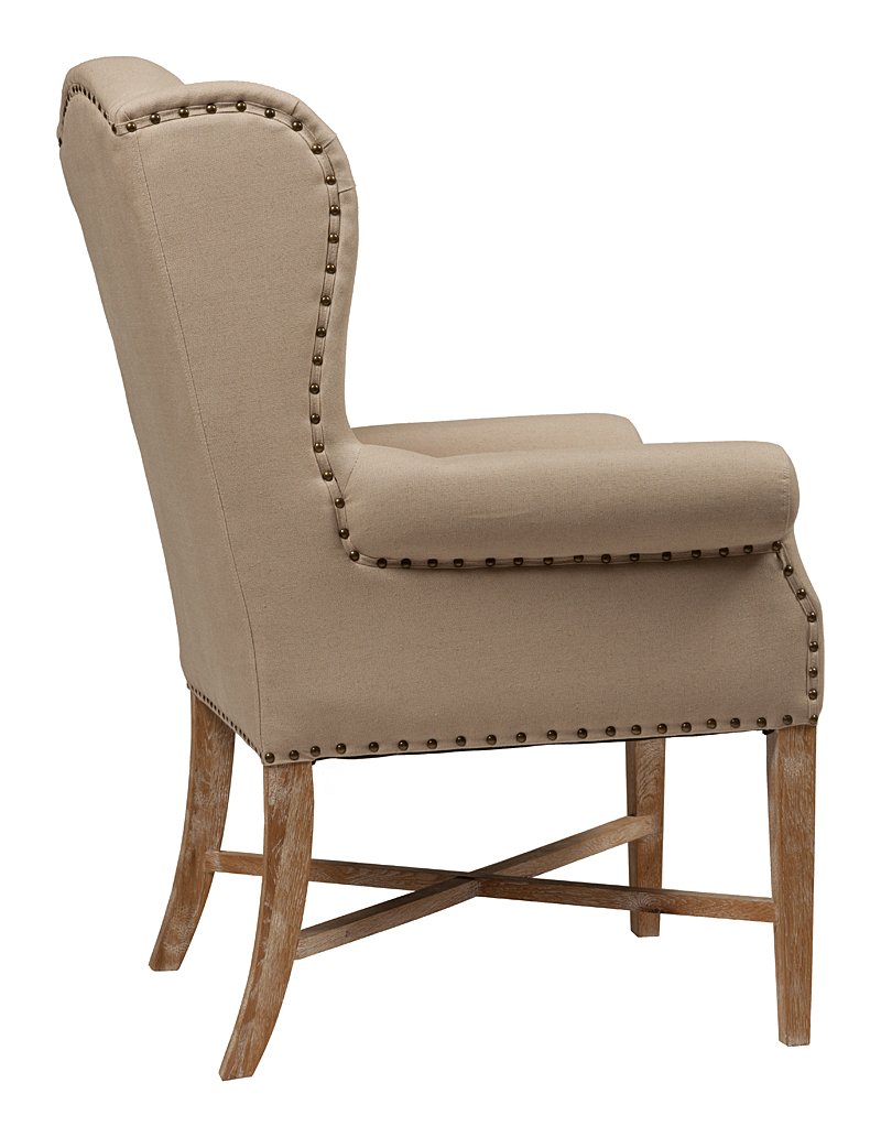 Кресло French Wing Chair Кремовый Лен Кресло French Wing Chair Кремовый Лен