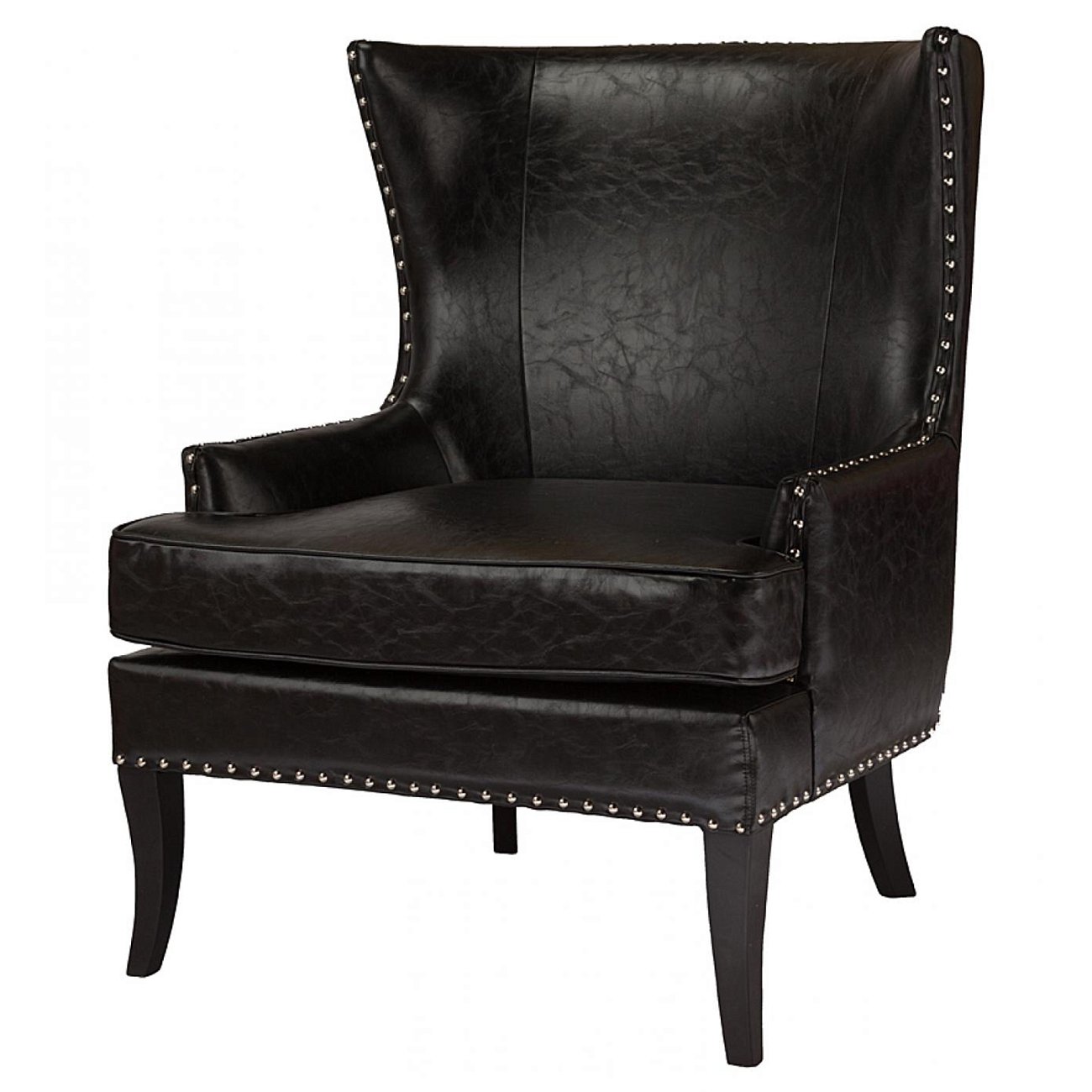 Кресло Gramercy Club Chair Черная Экокожа Кресло Gramercy Club Chair Черная Экокожа