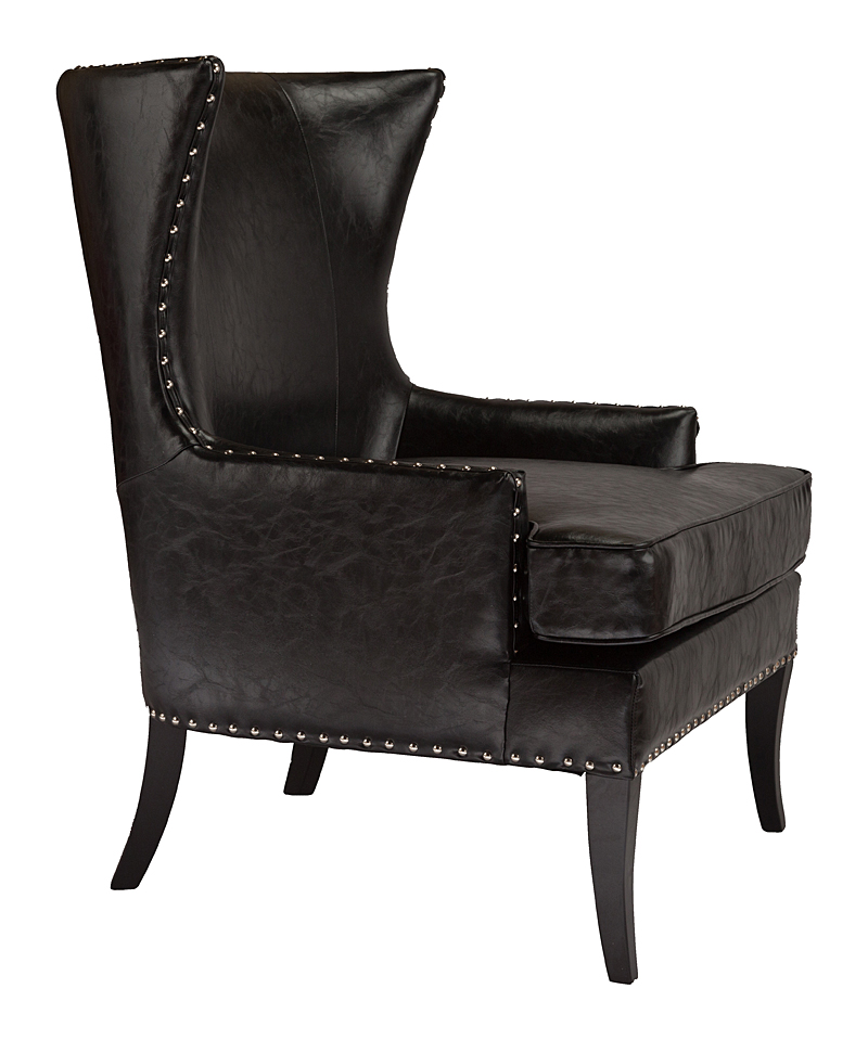 Кресло Gramercy Club Chair Черная Экокожа Кресло Gramercy Club Chair Черная Экокожа