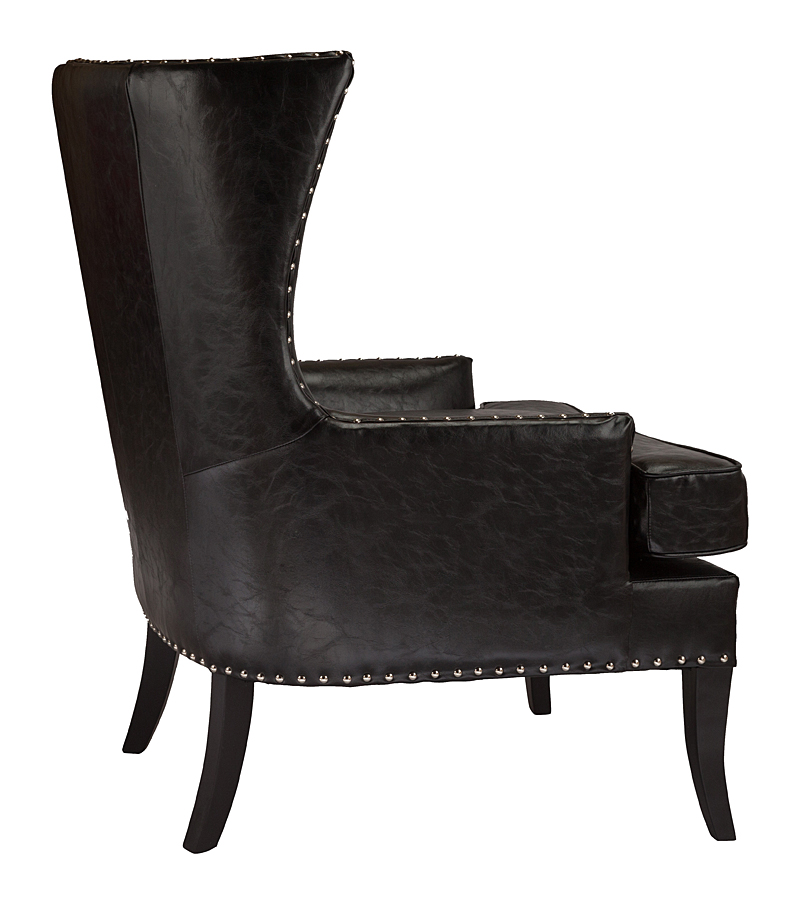 Кресло Gramercy Club Chair Черная Экокожа Кресло Gramercy Club Chair Черная Экокожа