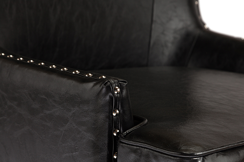 Кресло Gramercy Club Chair Черная Экокожа Кресло Gramercy Club Chair Черная Экокожа