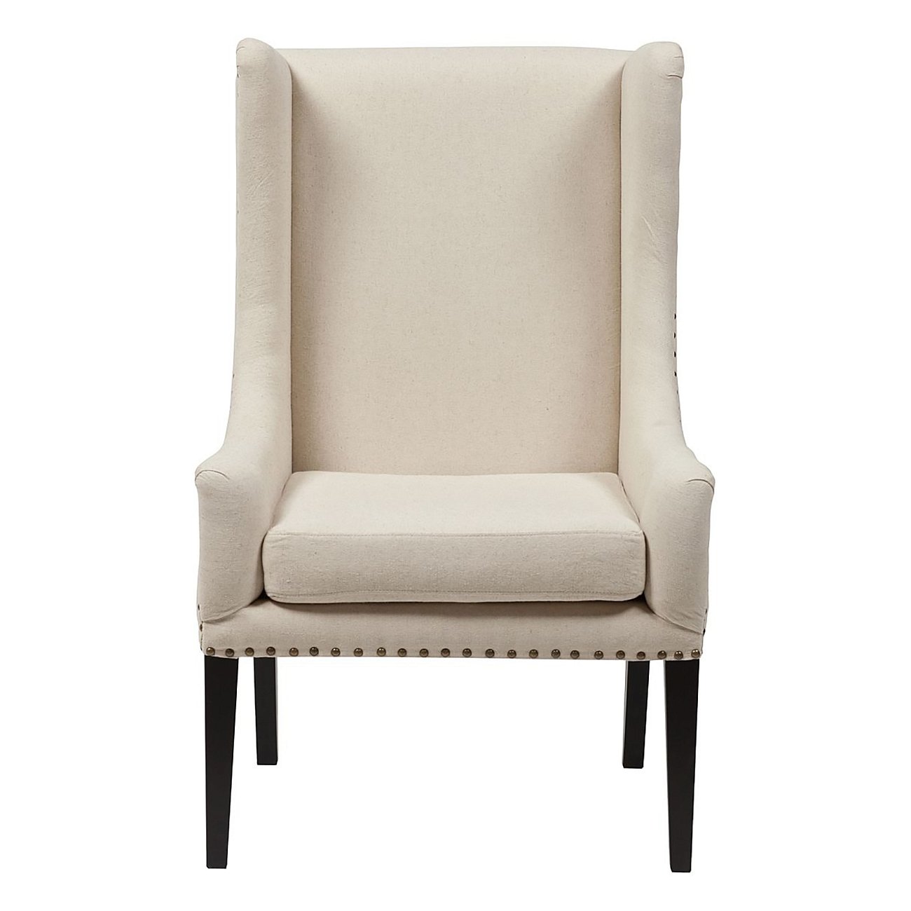 Кресло Nailhead Fabric Armchair Белый Лен Кресло Nailhead Fabric Armchair Белый Лен