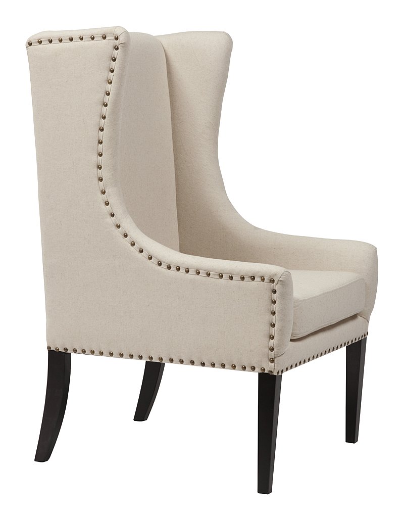Кресло Nailhead Fabric Armchair Белый Лен Кресло Nailhead Fabric Armchair Белый Лен