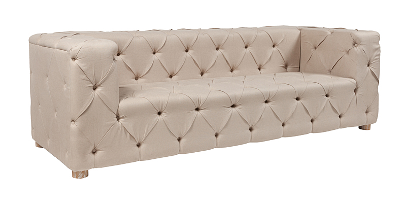 Диван Soho Tufted Upholstered Sofa Кремовый Лен Диван Soho Tufted Upholstered Sofa Кремовый Лен