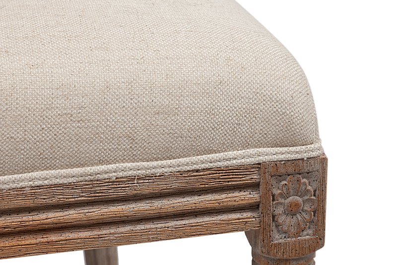 Стул Vintage French Round Cane Back Кремовый Лен Стул Vintage French Round Cane Back Кремовый Лен