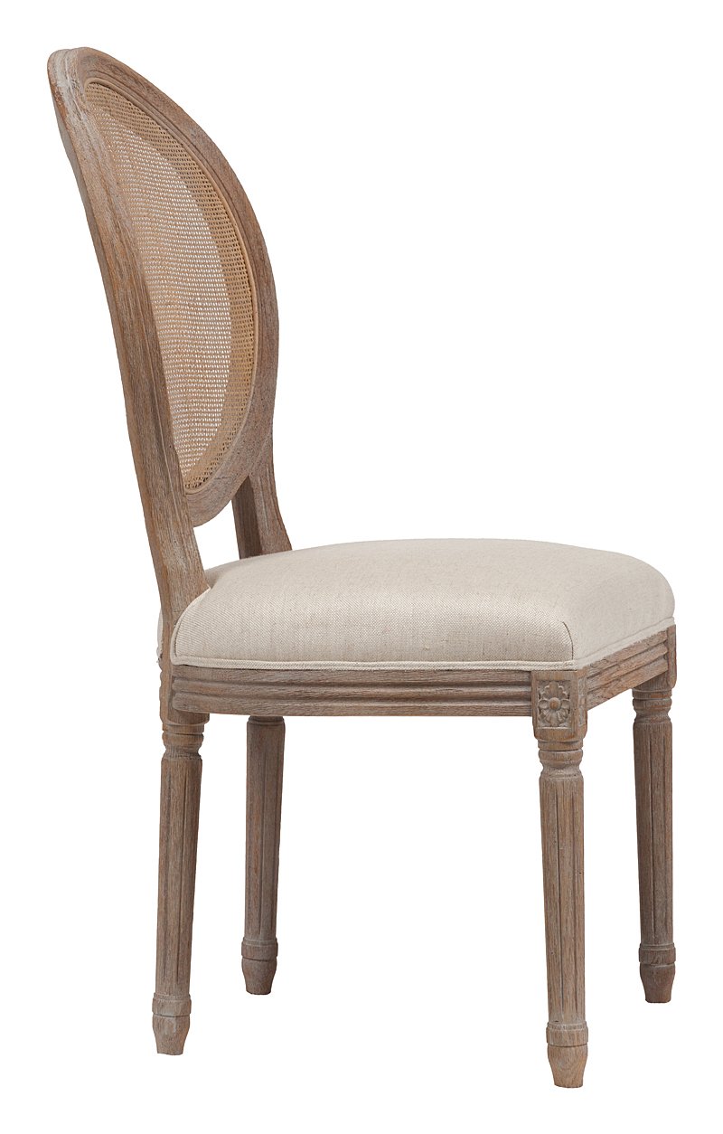 Стул Vintage French Round Cane Back Кремовый Лен Стул Vintage French Round Cane Back Кремовый Лен